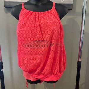 Lane Bryant Swim Halter top and swim skirt with brief